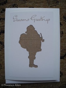 Burlap Santa Greeting Card