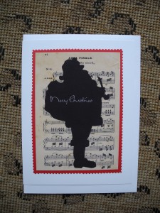 Music Sheet Silhouette Santa Music Sheet Silhouette Santa