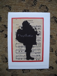 Music Sheet Silhouette Santa