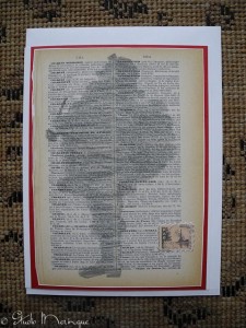 Hand Penciled Dictionary Page Silhouette Santa